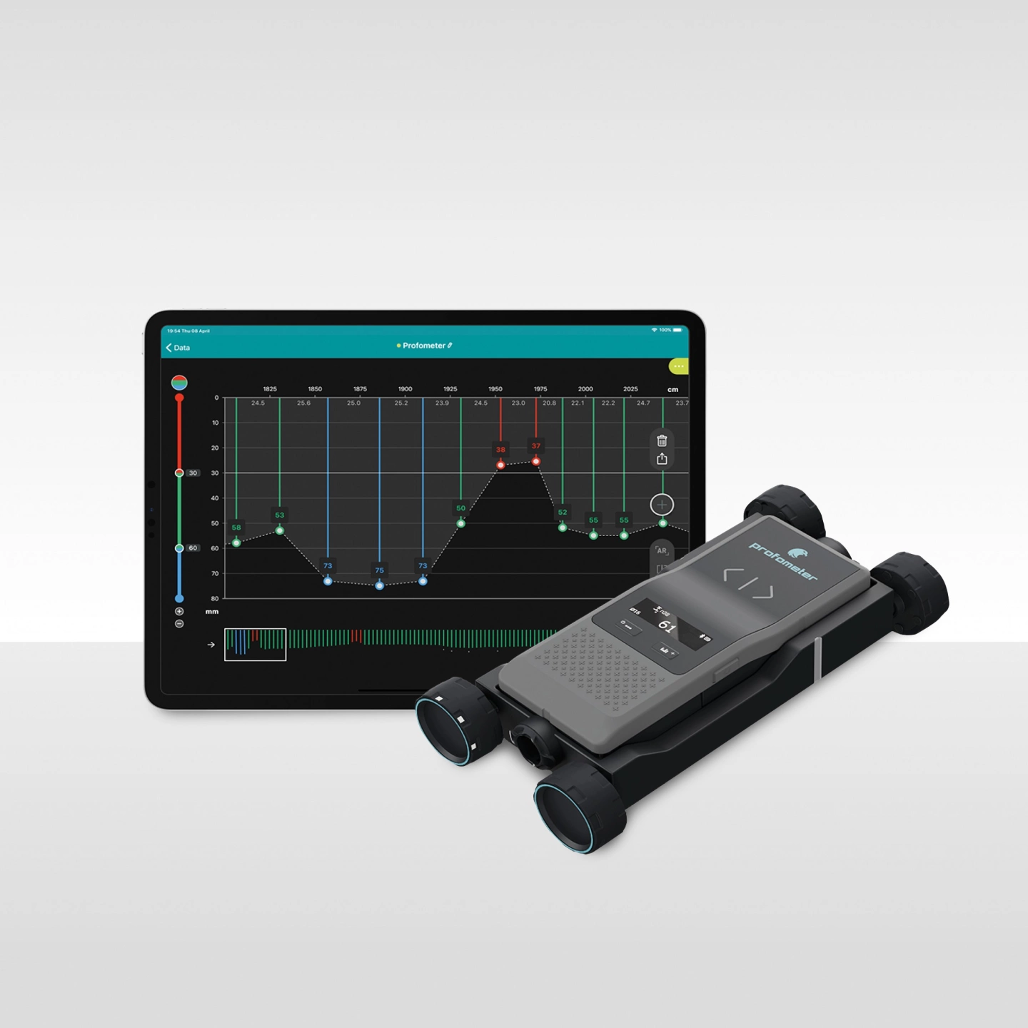 Profometer Rebar Diameter & Cover Meter Metal Location in Concrete