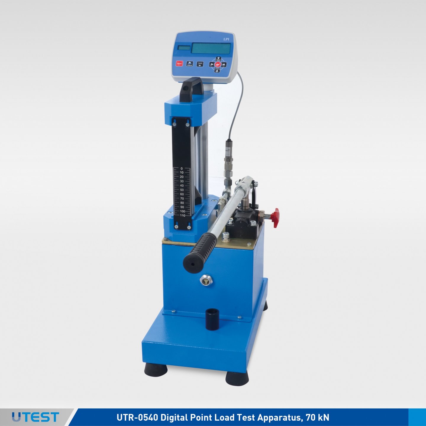 Digital Point Load Test Apparatus with Hydraulic Bottle Jack Strength Index